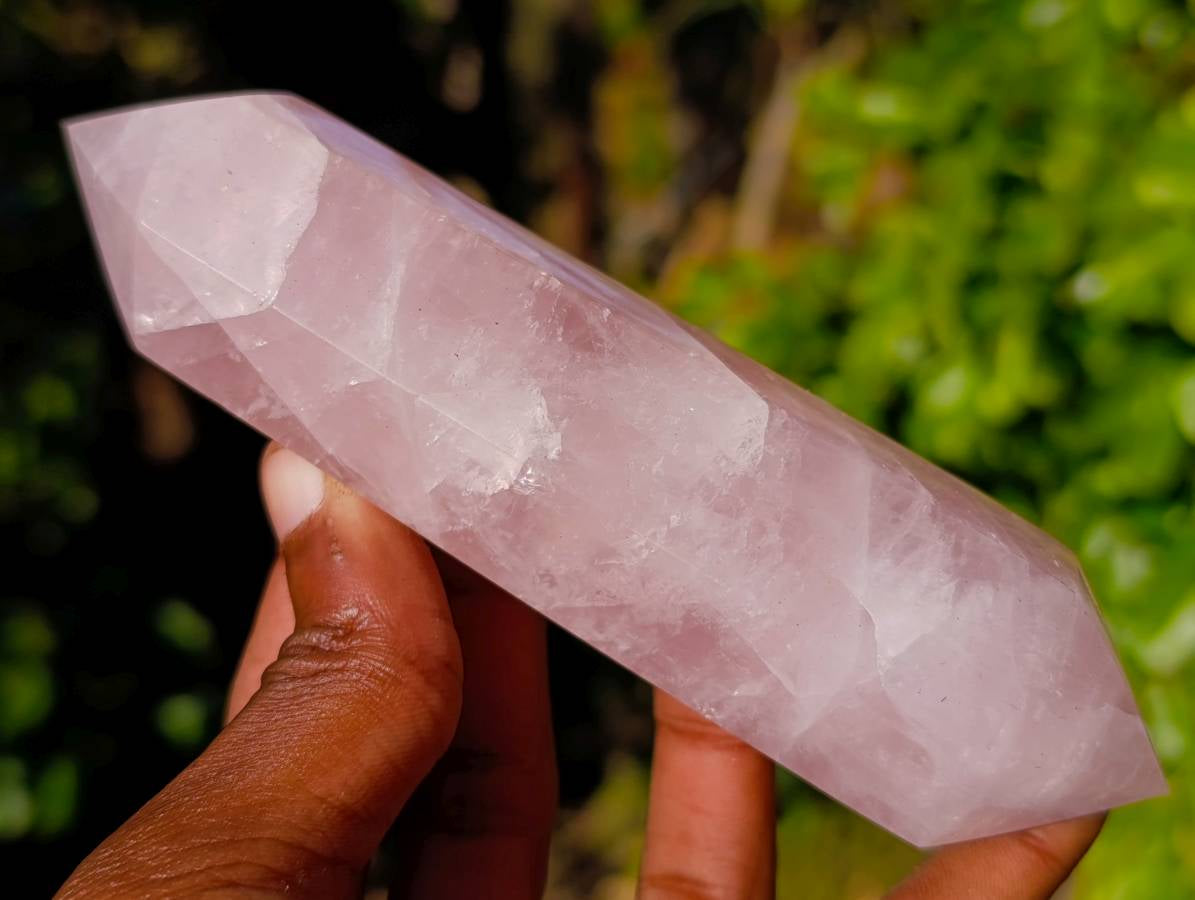 Polished Double Terminated Rose Quartz Points x 5 Ambatondrazaka, Madagascar - Toprock Gemstones and Minerals 