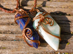 Hand Made Copper Wire Wrapped Pendants x 6 From Southern Africa - Toprock Gemstones and Minerals 