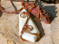 Hand Made Copper Wire Wrapped Pendants x 6 From Southern Africa