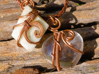 Hand Made Copper Wire Wrapped Pendants x 6 From Southern Africa