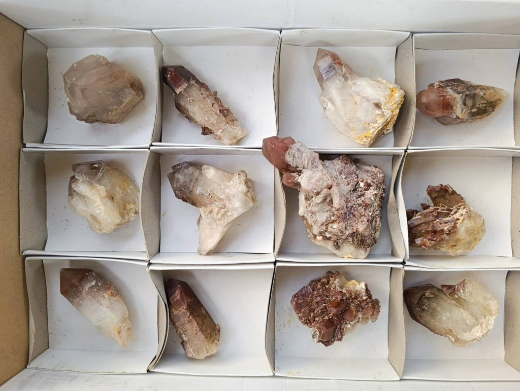 Natural Red Hematoid Quartz Clusters x 12 From Karoi, Zimbabwe - Toprock Gemstones and Minerals 