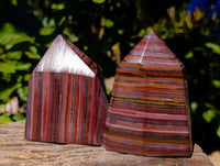 Polished Banded Tiger Iron Points x 2 From Northern Cape, South Africa