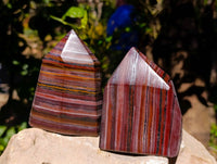 Polished Banded Tiger Iron Points x 2 From Northern Cape, South Africa