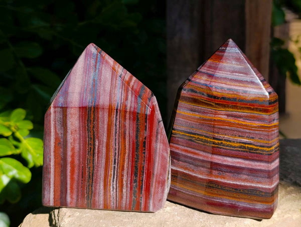 Polished Banded Tiger Iron Points x 2 From Northern Cape, South Africa
