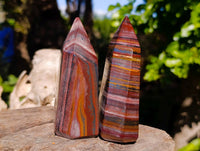 Polished Banded Tiger Iron Points x 2 From Northern Cape, South Africa