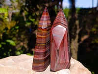 Polished Banded Tiger Iron Points x 2 From Northern Cape, South Africa
