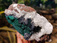 Natural Ball Malachite and Drusy Quartz On Dolomite Matrix Specimens x 3 From Kambove, Congo