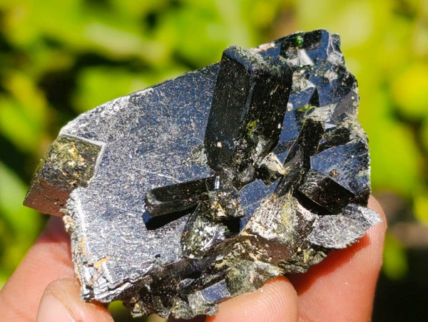 Natural Aegirine Crystals and Orthoclase Feldspar Clusters x 12 From Zomba, Malawi
