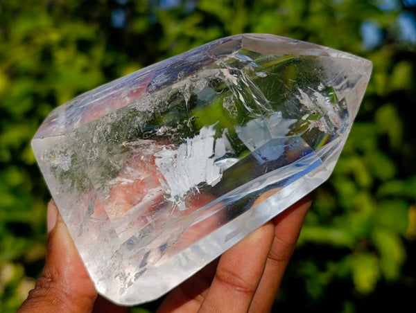 Polished Clear Quartz Rainbow Veil Crystals x 3 From Madagascar