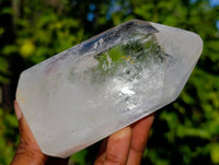 Polished Clear Quartz Rainbow Veil Crystals x 3 From Madagascar