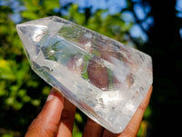 Polished Clear Quartz Rainbow Veil Crystals x 3 From Madagascar