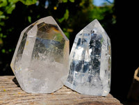 Polished Clear Quartz Rainbow Veil Crystals x 3 From Madagascar