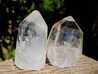 Polished Clear Quartz Rainbow Veil Crystals x 3 From Madagascar