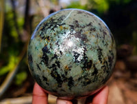 Polished "African Turquoise" Chrysocolla Spheres x 2 From Blue Mine, South Africa