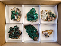 Natural Ball Malachite and Drusy Quartz On Dolomite Matrix Specimens x 6 From Kambove, Congo