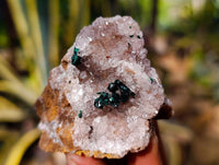 Natural Ball Malachite and Drusy Quartz On Dolomite Matrix Specimens x 6 From Kambove, Congo