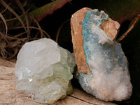 Natural Drusy Coated Chrysocolla on Dolomite Matrix Specimens x 6 From Congo - Toprock Gemstones and Minerals 