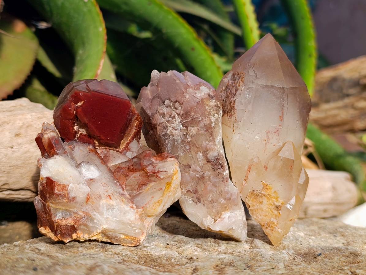 Natural Red Hematoid Quartz Clusters x 12 From Karoi, Zimbabwe - Toprock Gemstones and Minerals 