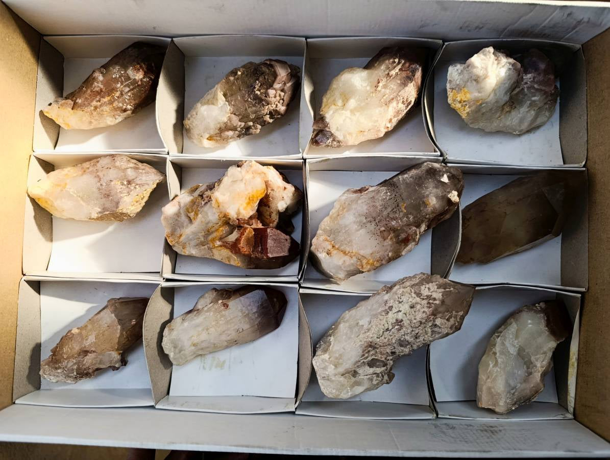 Natural Red Hematoid Quartz Clusters x 12 From Karoi, Zimbabwe - Toprock Gemstones and Minerals 