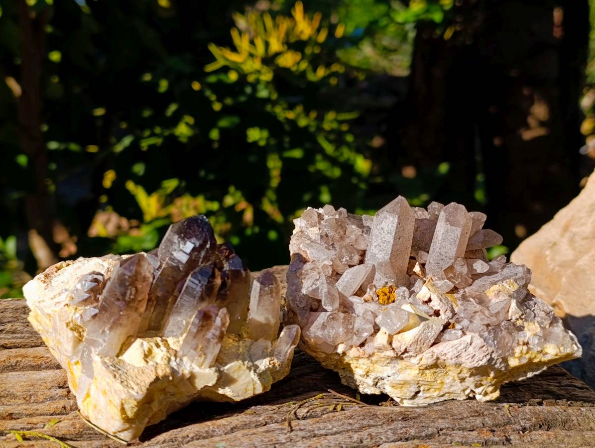Natural Aegirine Crystals and Orthoclase Feldspar Clusters x 4 From Zomba, Malawi - Toprock Gemstones and Minerals 