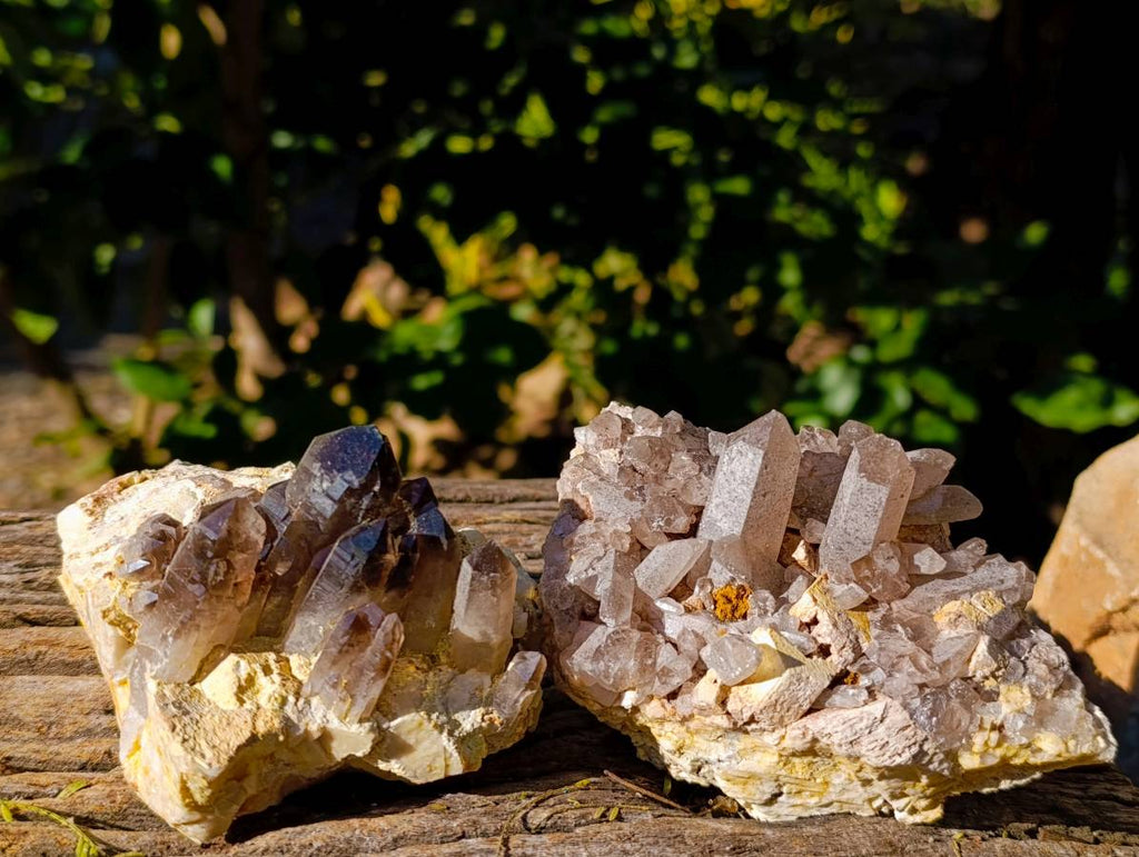 Natural Aegirine Crystals and Orthoclase Feldspar Clusters x 4 From Zomba, Malawi - Toprock Gemstones and Minerals 