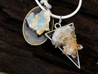 Hand Made Specially Selected Mixed Crystal Pendants - Set in Resin x 6 From Southern Africa