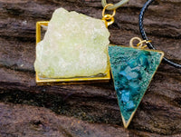 Hand Made Specially Selected Mixed Crystal Pendants - Set in Resin x 6 From Southern Africa