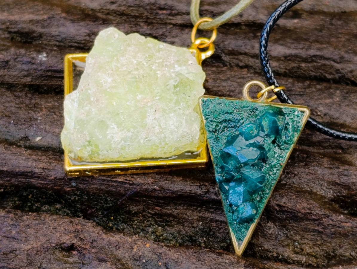 Hand Made Specially Selected Mixed Crystal Pendants - Set in Resin x 6 From Southern Africa - Toprock Gemstones and Minerals 