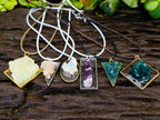 Hand Made Specially Selected Mixed Crystal Pendants - Set in Resin x 6 From Southern Africa - Toprock Gemstones and Minerals 
