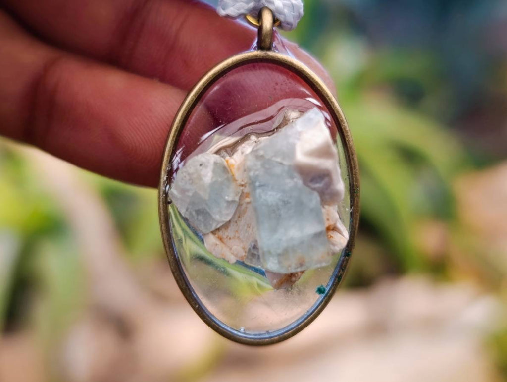 Hand Made Specially Selected Mixed Crystal Pendants - Set in Resin x 6 From Southern Africa - Toprock Gemstones and Minerals 