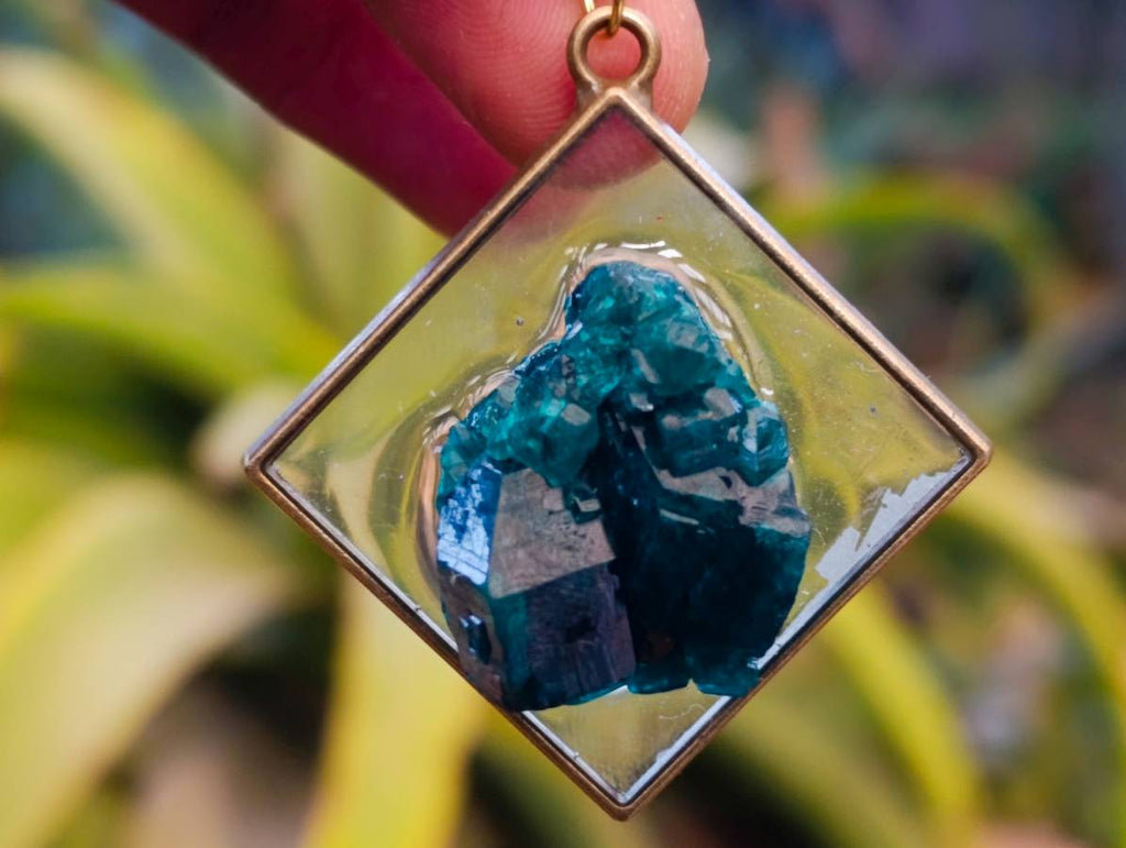 Hand Made Specially Selected Mixed Crystal Pendants - Set in Resin x 6 From Southern Africa - Toprock Gemstones and Minerals 