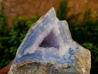 Natural Blue Lace Agate Geode Specimens x 2 From Nsanje, Malawi
