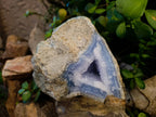Natural Blue Lace Agate Geode Specimens x 2 From Nsanje, Malawi - Toprock Gemstones and Minerals 