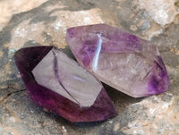 Polished Mini 'Jewellery' Window Amethyst Quartz Points x 70 From Akansobe, Madagascar