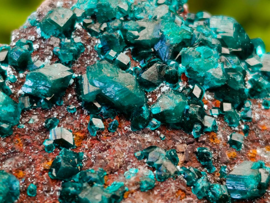 Natural Dioptase on Dolomite Matrix Specimens x 12 From Likasi, Congo - Toprock Gemstones and Minerals 