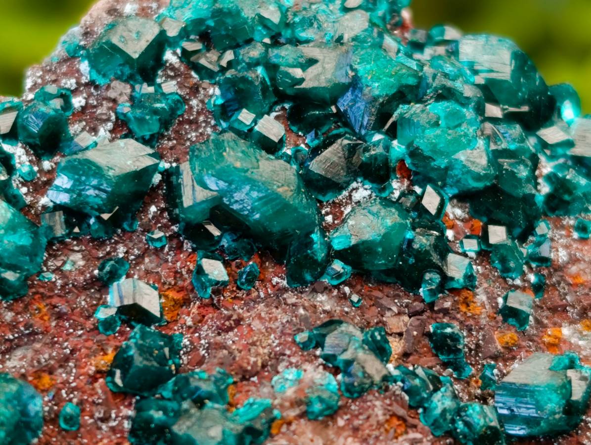 Natural Dioptase on Dolomite Matrix Specimens x 12 From Likasi, Congo - Toprock Gemstones and Minerals 