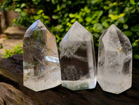 Polished Clear Quartz Crystals x 3 From Madagascar