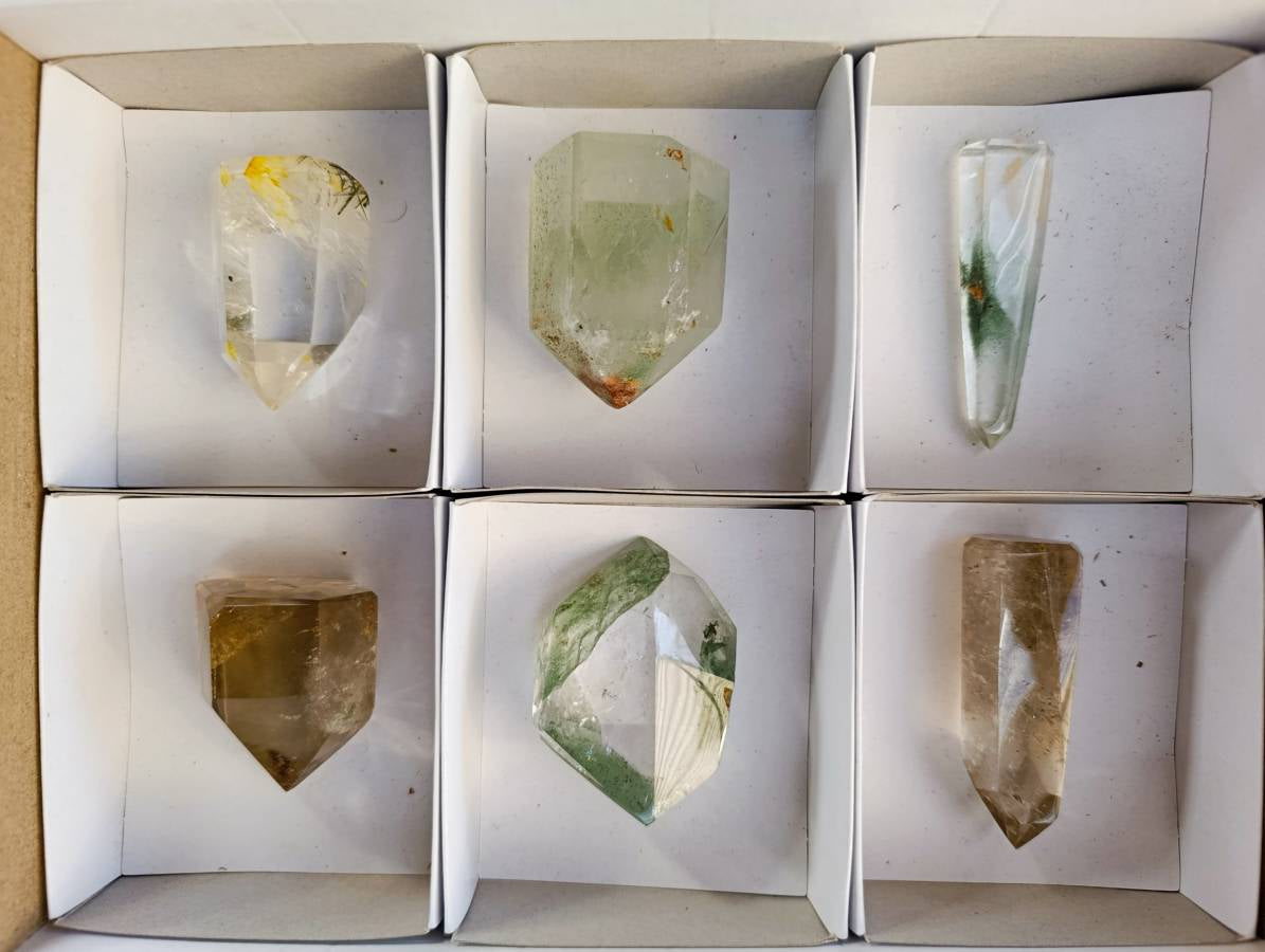 Polished Mix of Selected Crystals x 6 From Madagascar - Toprock Gemstones and Minerals 