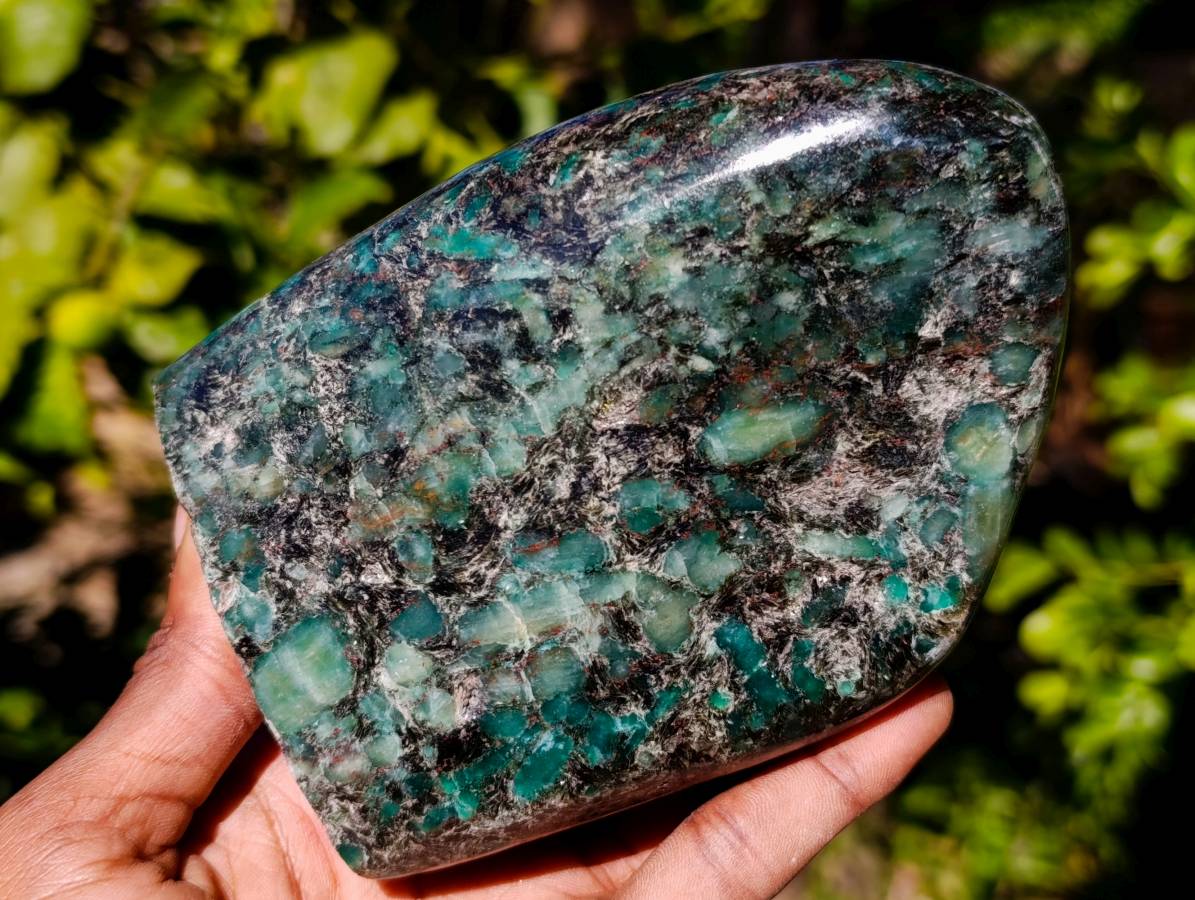 Polished Emerald Mica In Matrix Standing Free Form x 1 From Mutoko, Zimbabwe - Toprock Gemstones and Minerals 