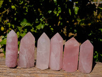 Polished Rose Quartz Points x 6 Ambatondrazaka, Madagascar