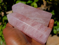 Polished Rose Quartz Points x 6 Ambatondrazaka, Madagascar