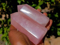 Polished Rose Quartz Points x 6 Ambatondrazaka, Madagascar
