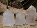 Polished Rainbow Veil Quartz Crystals x 3 From Madagascar - Toprock Gemstones and Minerals 