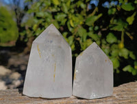 Polished Rainbow Veil Quartz Crystals x 3 From Madagascar