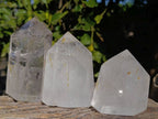Polished Rainbow Veil Quartz Crystals x 3 From Madagascar - Toprock Gemstones and Minerals 