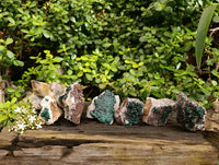 Natural Ball Malachite On Quartz Matrix Specimens x 6 From Kambove, Congo