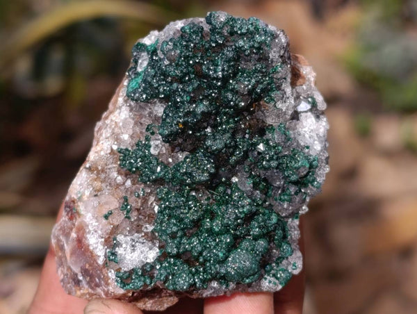 Natural Ball Malachite On Quartz Matrix Specimens x 6 From Kambove, Congo