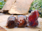 Polished On One Side Red Sashe River Agate Nodules x 20 From Zimbabwe - Toprock Gemstones and Minerals 