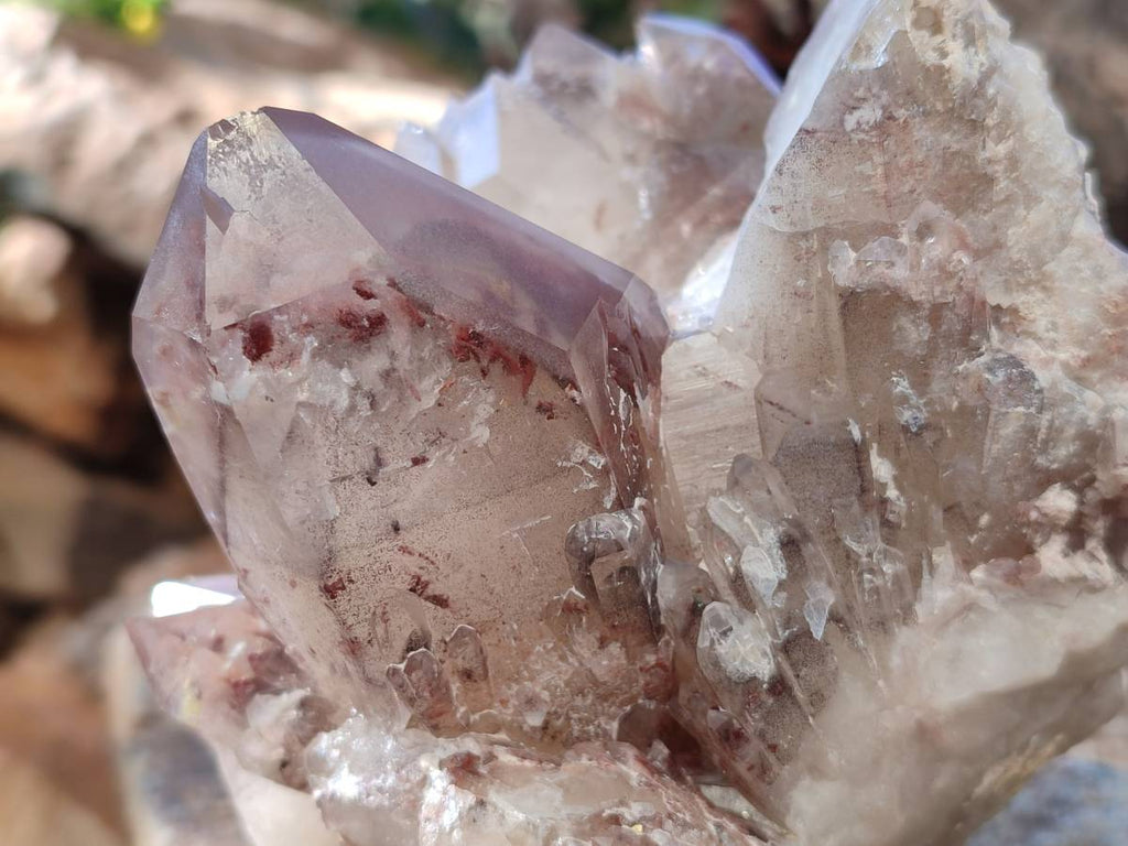 Natural Red Hematoid Quartz Clusters x 2 From Karoi, Zimbabwe - Toprock Gemstones and Minerals 