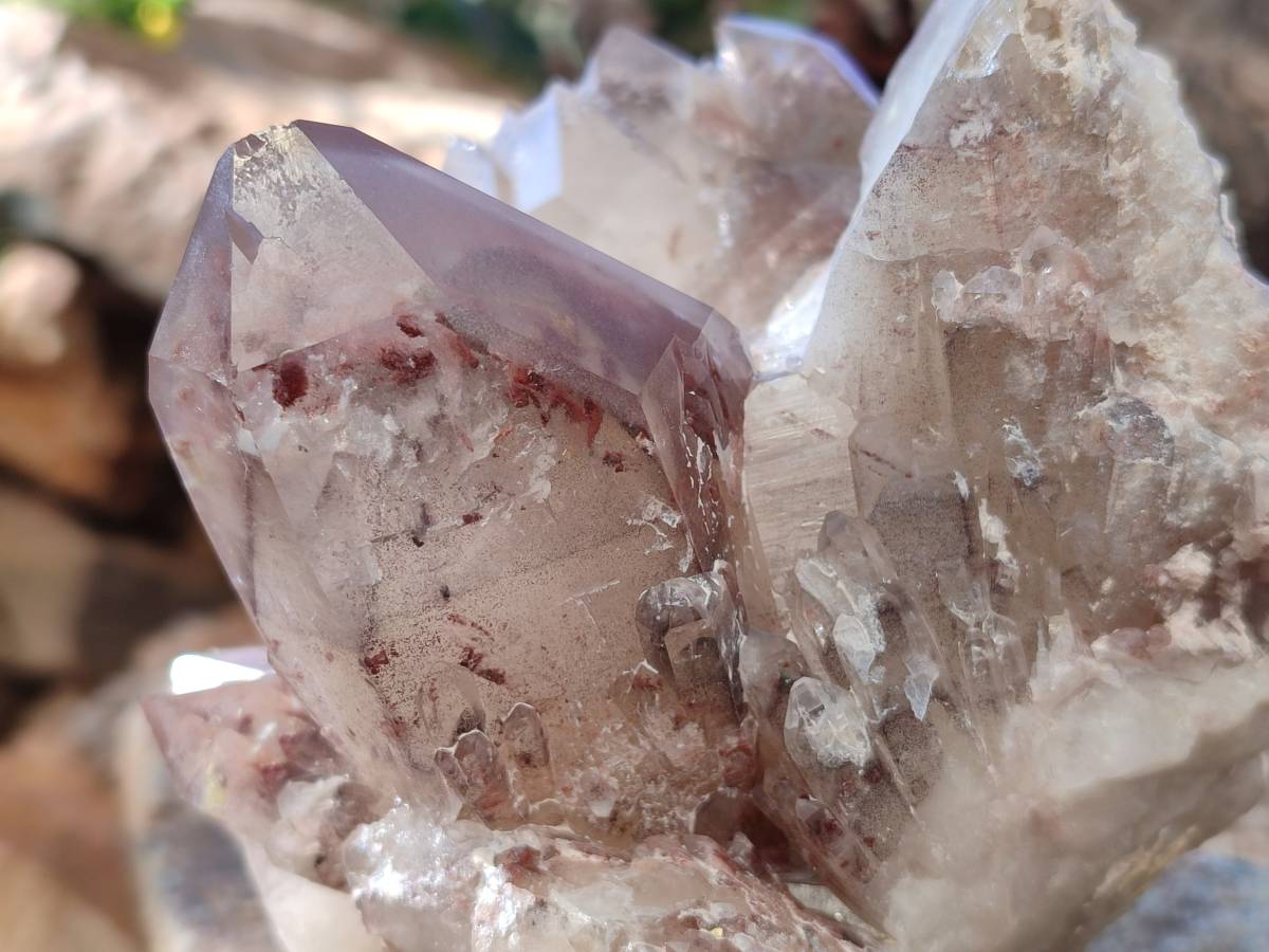 Natural Red Hematoid Quartz Clusters x 2 From Karoi, Zimbabwe - Toprock Gemstones and Minerals 
